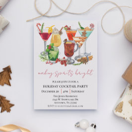 Spirituosen machen Brillantes Weihnachtscocktail-P Einladung