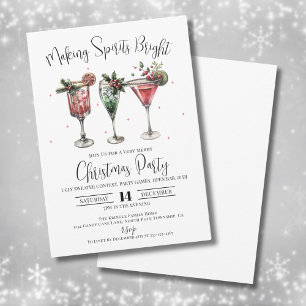 Spirituosen machen Brillantes Weihnachtscocktail-P Einladung
