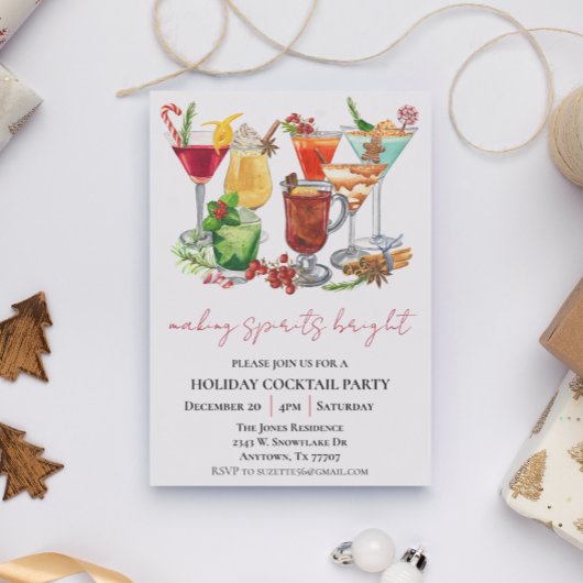 Spirituosen machen Brillantes Weihnachtscocktail-P Einladung