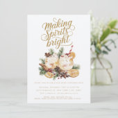 Spirituosen machen Brillantes Weihnachtscocktail-P Einladung (Stehend Vorderseite)