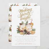 Spirituosen machen Brillantes Weihnachtscocktail-P Einladung (Vorne/Hinten)