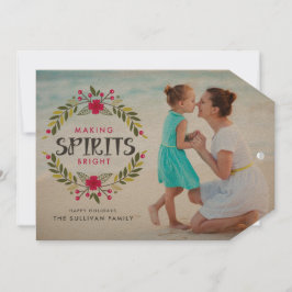 Spirituosen machen Brillenfeuer Weihnachts-Foto Feiertagskarte