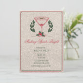 Spirituosen machen Glam Holiday Party Einladung (Stehend Vorderseite)