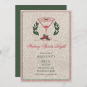Spirituosen machen Glam Holiday Party Einladung (Vorne/Hinten)