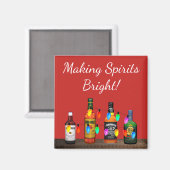 Spirituosen machen Glanz Weihnachten Cocktails Magnet (Vorderseite/Rückseite)