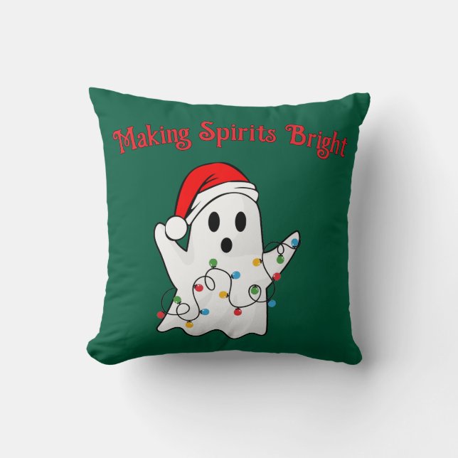 Spirituosen machen Helles Holiday Ghost Pillow Kissen (Vorderseite)