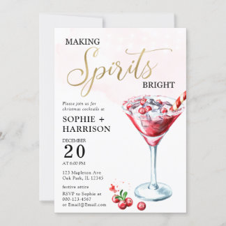 Spirituosen machen Helles Weihnachtscocktail Party Einladung