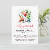 Spirituosen machen Weihnachten Weihnachten Abendes Einladung (Stehend Vorderseite)