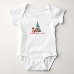 Spirituosen mit dem Niedlichen Weihnachtsmann hell Baby Strampler