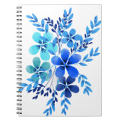 Spirituosen Notebook Wasserfarben Blaue Blume Desi Notizblock (Vorderseite)
