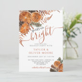 Spirituosen sind helle Citrus Pine Feiertage Party Einladung (Stehend Vorderseite)