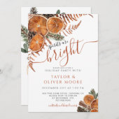 Spirituosen sind helle Citrus Pine Feiertage Party Einladung (Vorne/Hinten)