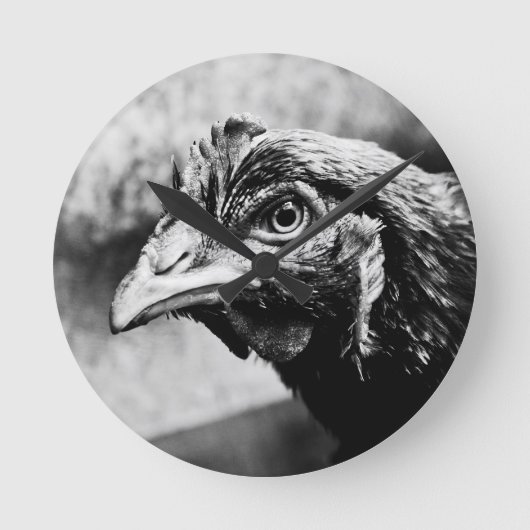 Spirituosen und Hühner Runde Wanduhr (Vorderseite)