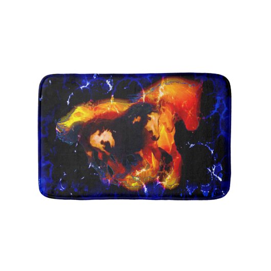Spirituosen und Spirituosenflames Equine Theme Badematte (Vorderseite)