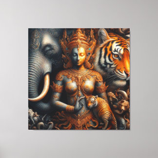 Spirituosentiger Leinwanddruck