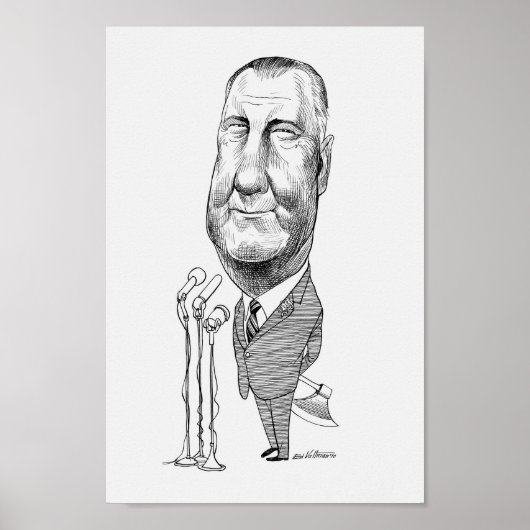 Spiro Agnew Hiding His Axe Caricature Poster (Vorne)