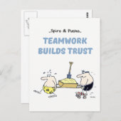 Spiro & Pusho Teamwork Quotes Postcard Postkarte (Vorne/Hinten)