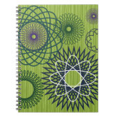 Spirograph Geometric Muster Blue Green Notizblock (Vorderseite)