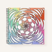 Spirograph Mandala Square Sketchbook Notizblock (Vorderseite)