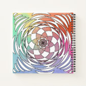 Spirograph Mandala Square Sketchbook Notizblock (Rückseite)