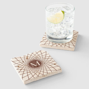 Spirograph-Monogramm personalisiert Steinuntersetzer