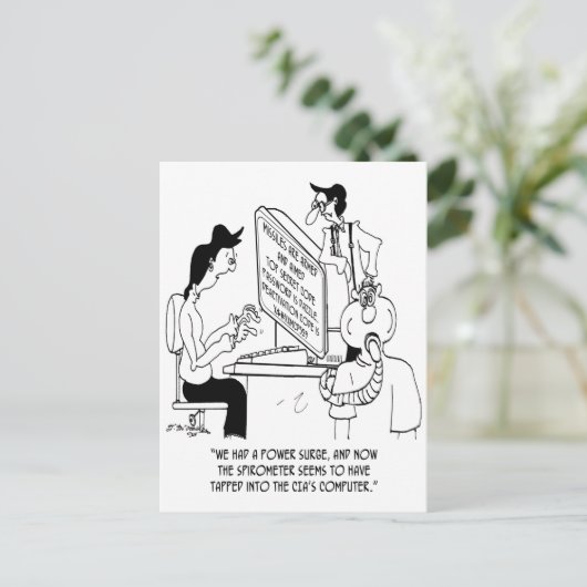 Spirometer Cartoon 7314 Postkarte (Stehend Vorderseite)