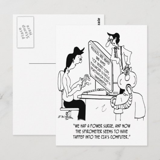 Spirometer Cartoon 7314 Postkarte (Vorne/Hinten)