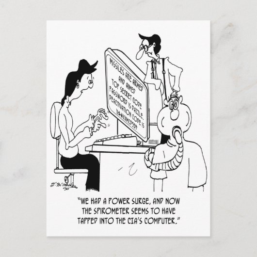 Spirometer Cartoon 7314 Postkarte (Vorderseite)