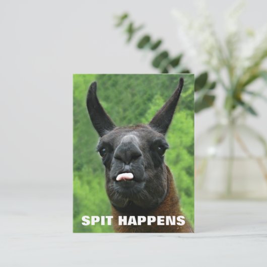 Spit Happens Postkarte (Stehend Vorderseite)