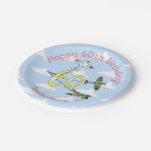 Spitfire 60th Blue Sky Paper Plate Pappteller (Schrägansicht)