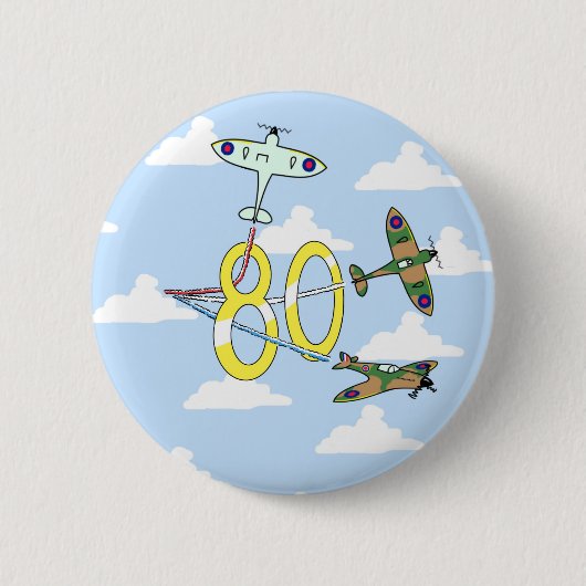 Spitfire 80. Geburtstag (Blue Sky) Button (Vorderseite)