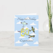 Spitfire 80. Geburtstag (Blue Sky) Karte (Vorderseite)