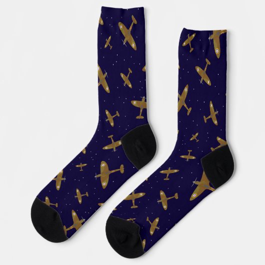 Spitfire Airplanes Aviation Theme Socken (Linkes Detail)