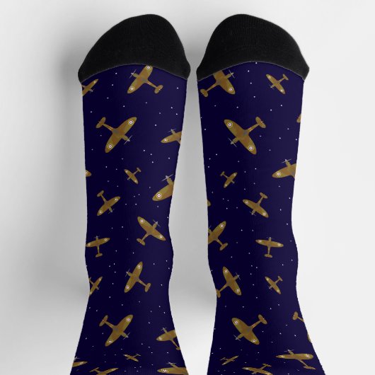 Spitfire Airplanes Aviation Theme Socken (Oben)