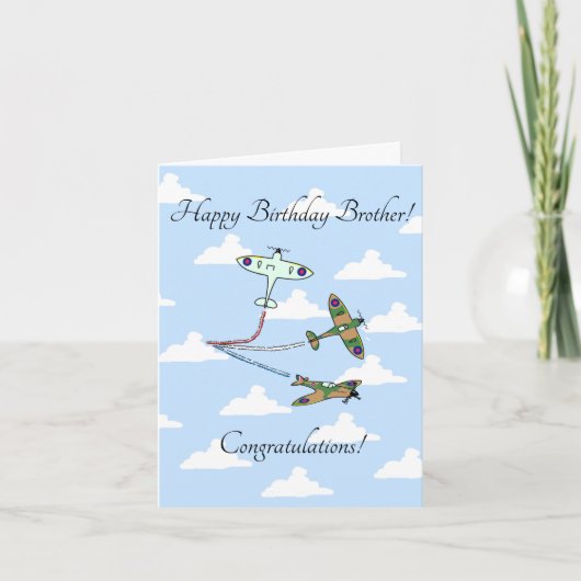 Spitfire - Anpassbarer Bruder - Geburtskarte Karte (Vorderseite)
