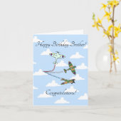 Spitfire - Anpassbarer Bruder - Geburtskarte Karte (Gelbe Blume)