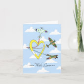 Spitfire Blauer Himmel mit Liebe Herzkarte Karte (Vorderseite)