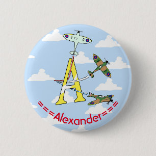 Spitfire Blue Sky A Initial Abzeichen Button