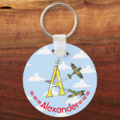 Spitfire Blue Sky - A - Initial Key Ring Schlüsselanhänger (Vorderseite)