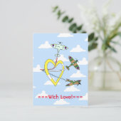 Spitfire Blue Sky Heart Postcard Postkarte (Stehend Vorderseite)