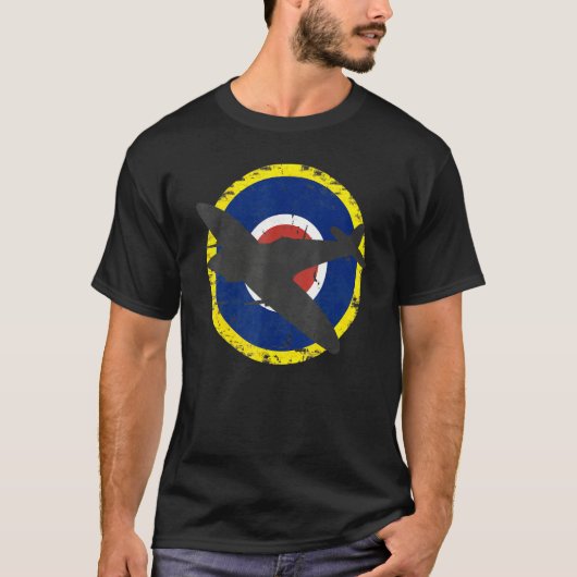 Spitfire British Wwii Fighter Vintag Aircraft T-Shirt (Vorderseite)