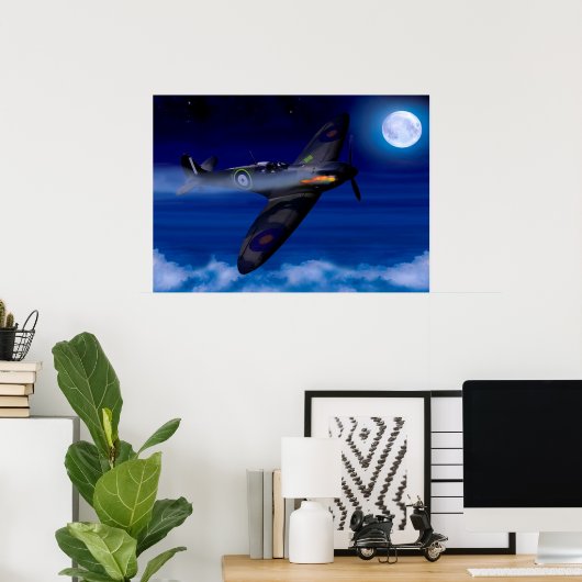 Spitfire Coming Zuhause Poster (Heimbüro)