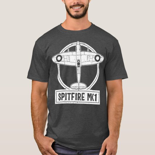 Spitfire Fighter Supermarine RAF WW2 British T-Shirt (Vorderseite)