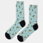 Spitfire Flugflugflugzeuge in Themed Blue Socken (Linkes Detail)