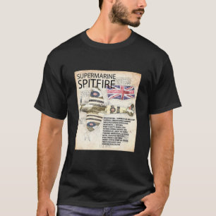 Spitfire-Flugzeug RAF WW2 Flugzeug Da Vinci T-Shirt