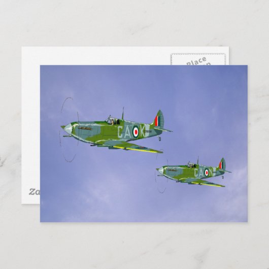 Spitfire Grußkarte Postkarte (Vorne/Hinten)