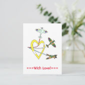 Spitfire Herzpostkarte Postkarte (Stehend Vorderseite)