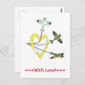 Spitfire Herzpostkarte Postkarte (Vorne/Hinten)