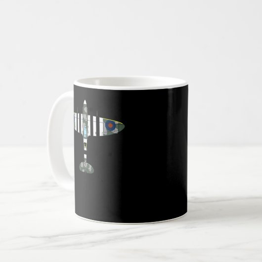 Spitfire Iconic 2. Weltkrieg Britisches Flugzeug Kaffeetasse (Vorderseite Links)