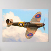 Spitfire in den Wolken Poster (Vorne)